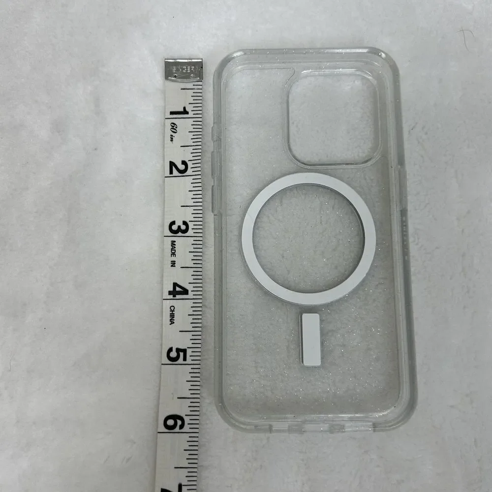 OtterBox Symmetry Series for MagSafe iPhone 15 Pro Case Clear Glitter Ultra-Slim